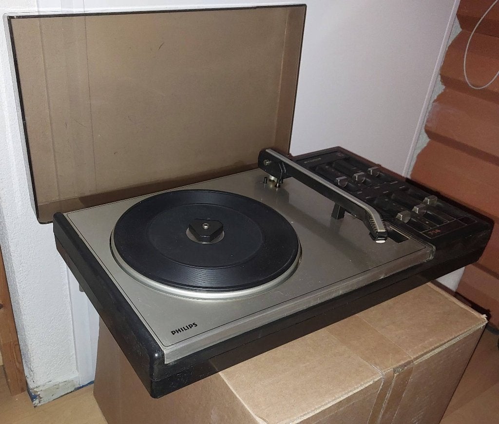 Philips 714 pick-up met stofkap, Ophalen of Verzenden, Gebruikt, Platenspeler, Philips