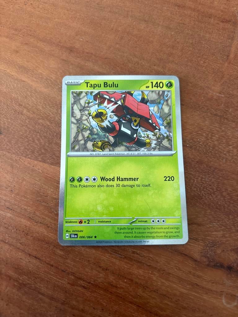 Pokémon kaart Tapu Bulu 006/064, Ophalen of Verzenden, Gebruikt, Losse kaart, Foil