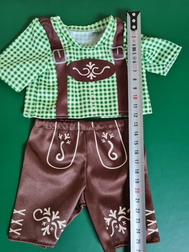 Steiff outfit Oktoberfeest broek en shirt beer teddybeer, Verzenden, Zo goed als nieuw, Kleertjes