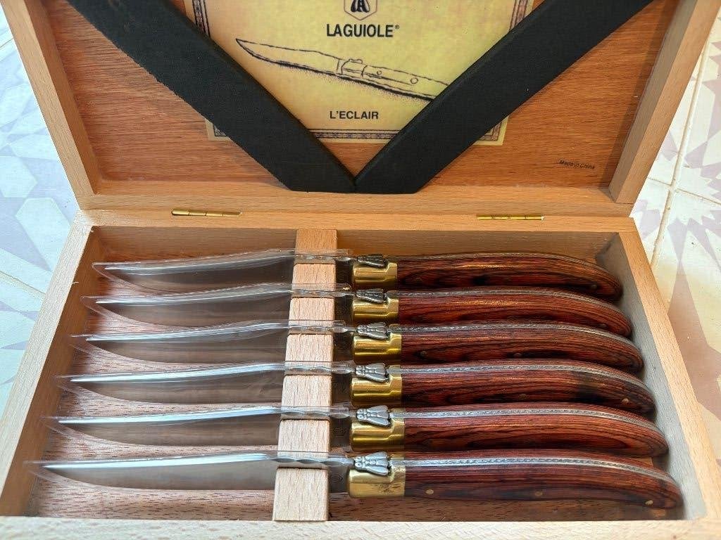 Laguiole l’eclair set steakmessen, Ophalen, Bestekset, Laguiole, Zo goed als nieuw