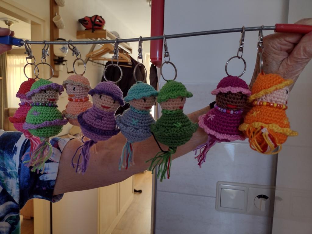 Gehaakte sleutelhanger poppetjes, Hobby en Vrije tijd, Breien en Haken, Ophalen of Verzenden, Nieuw, Haken, Naald