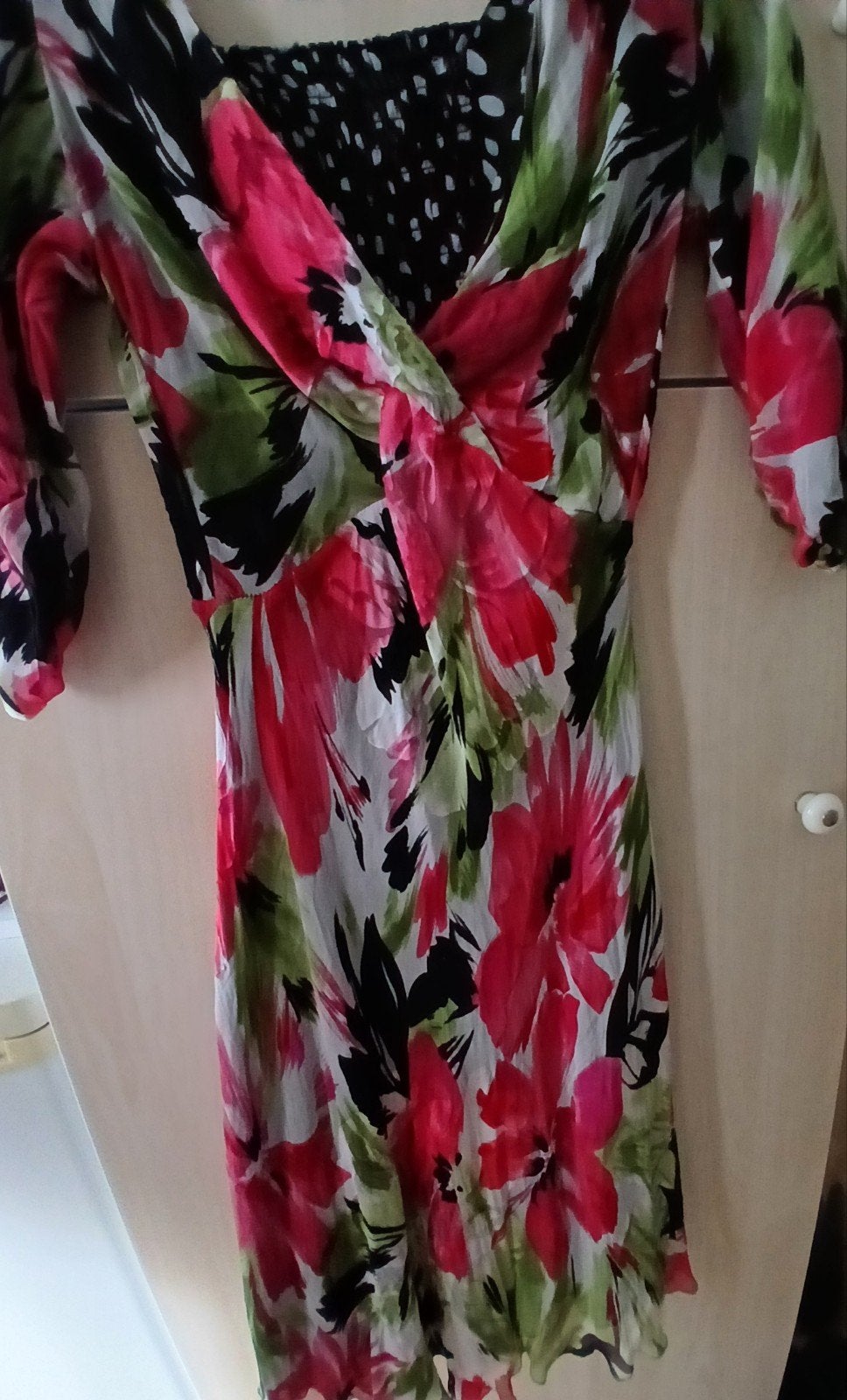 Tone Barker Silk jurk - Bloemenprint met stippen, Tone Barker Silk, Meerkleurig, Ophalen of Verzenden, Zo goed als nieuw