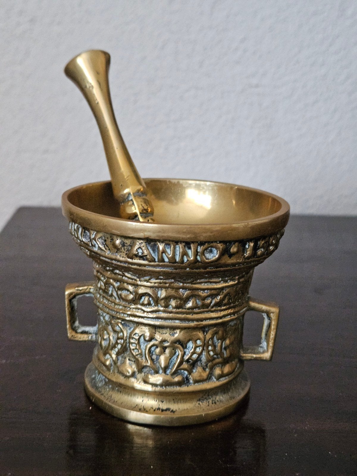 Antieke bronzen vijzel met stamper, Ophalen