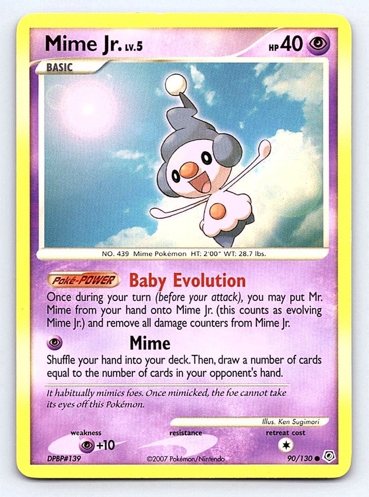 Mime Jr DP 90 non holo, Ophalen of Verzenden, Gebruikt, Losse kaart