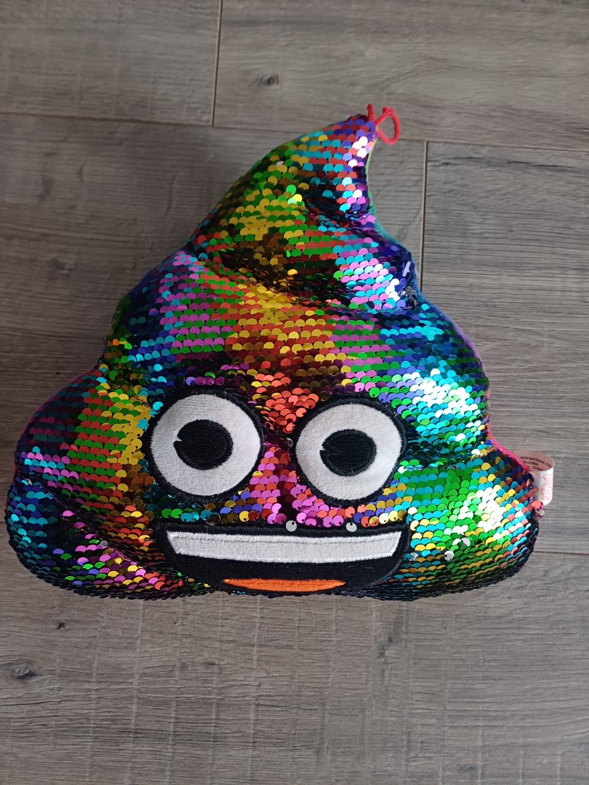 Emoji poep regenboog glitterkussen, Overige merken, Meerkleurig, Ophalen of Verzenden, Zo goed als nieuw