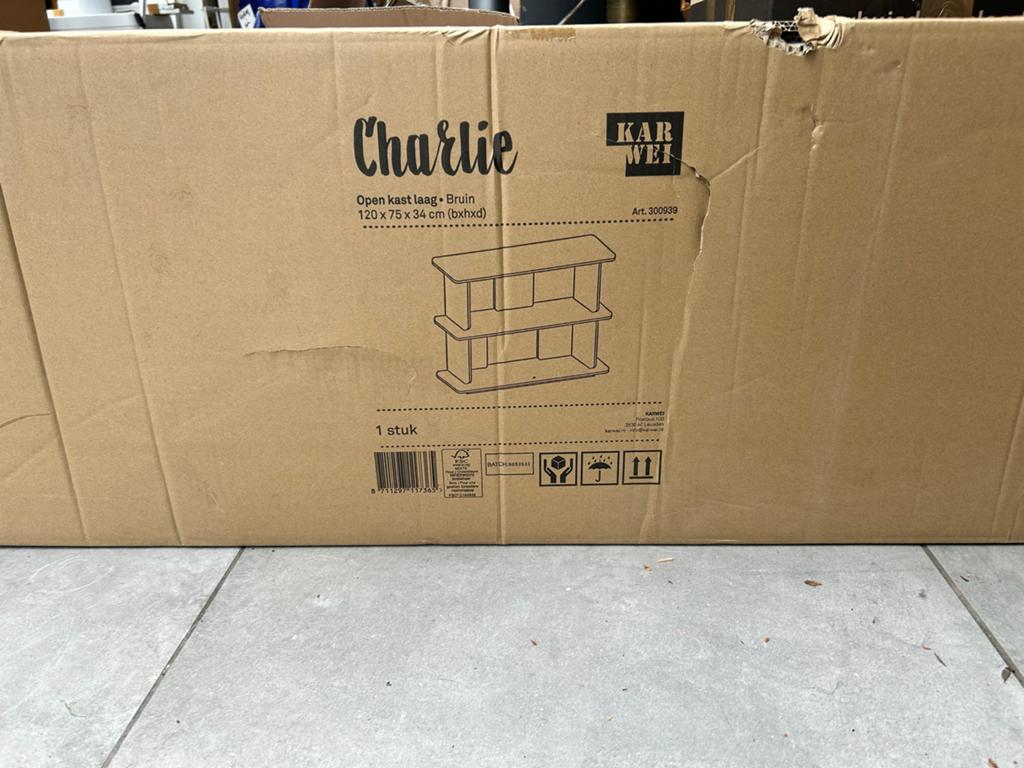 Nieuwe Charlie wandkast Karwei - Ongeopend - Bruin, Ophalen, Zo goed als nieuw, 25 tot 50 cm, 100 tot 150 cm