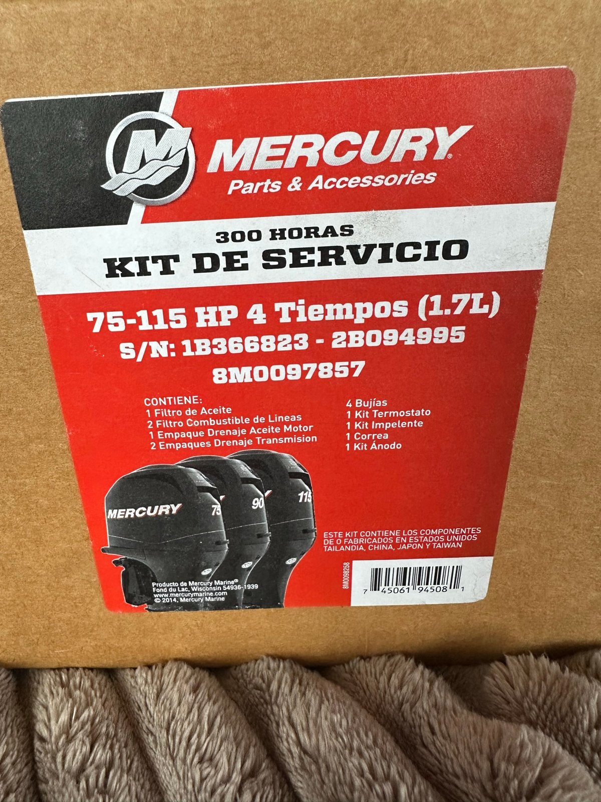 Mercury Service Kit 300 uur 75-115 PK 4-Takt (1.7L), Ophalen of Verzenden, Nieuw, Motor en Techniek