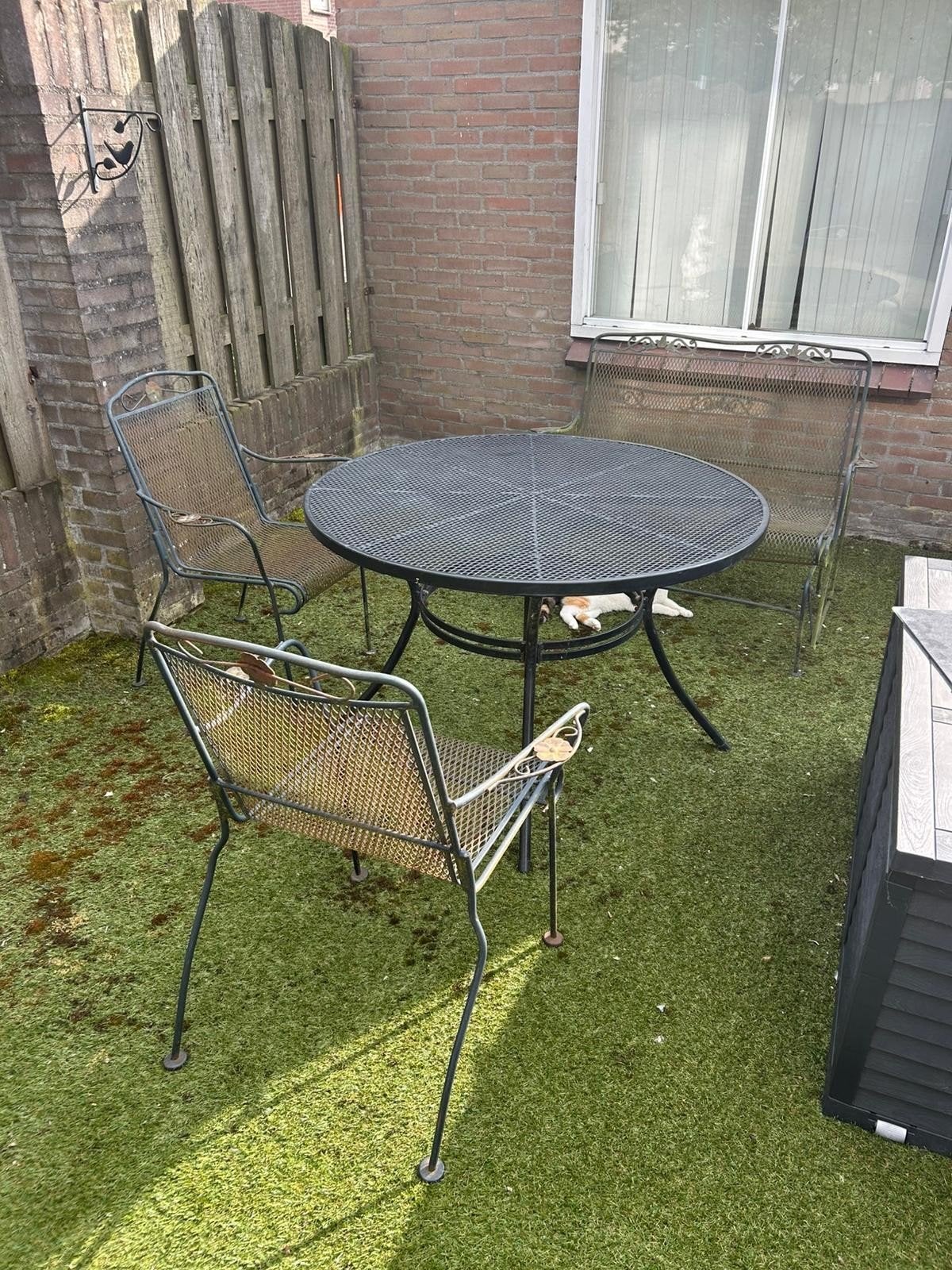 Tuinset met schommelbank antiek, Ophalen, Gebruikt, Overige materialen, 2 zitplaatsen