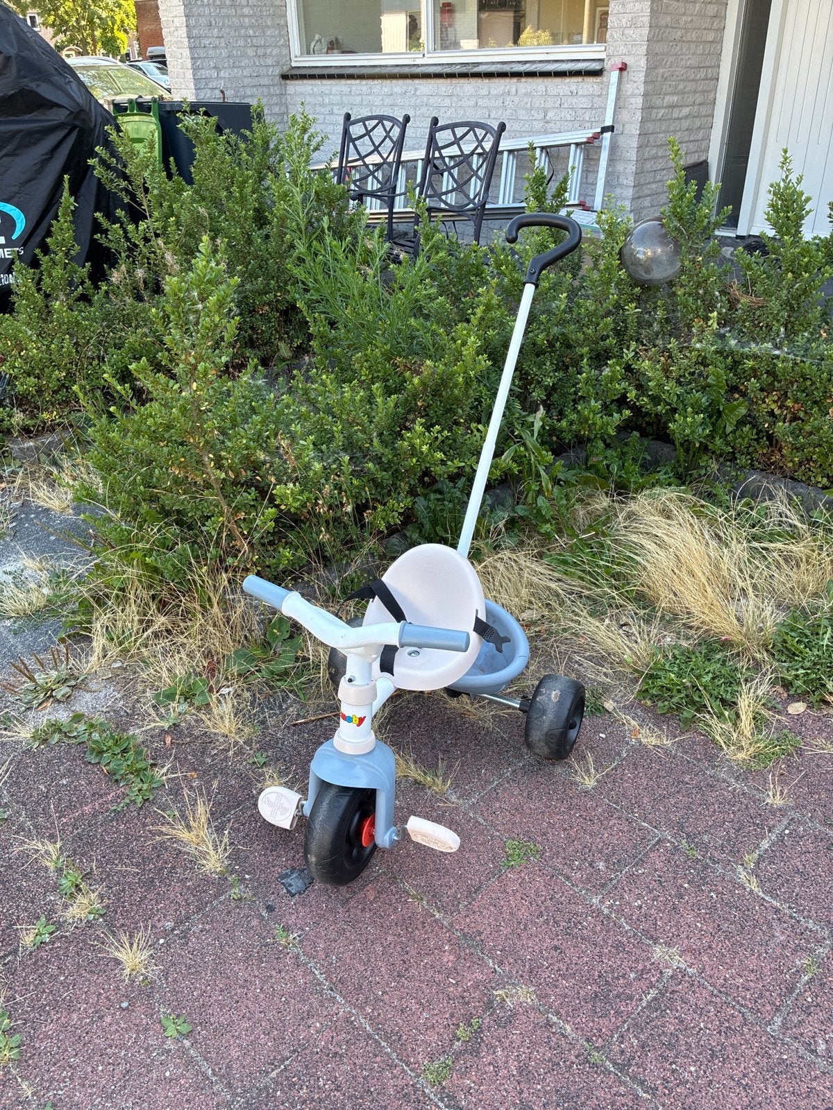 Smoby Kinder driewieler met duwstang, Ophalen of Verzenden, Gebruikt, Terugtraprem, Duwstang