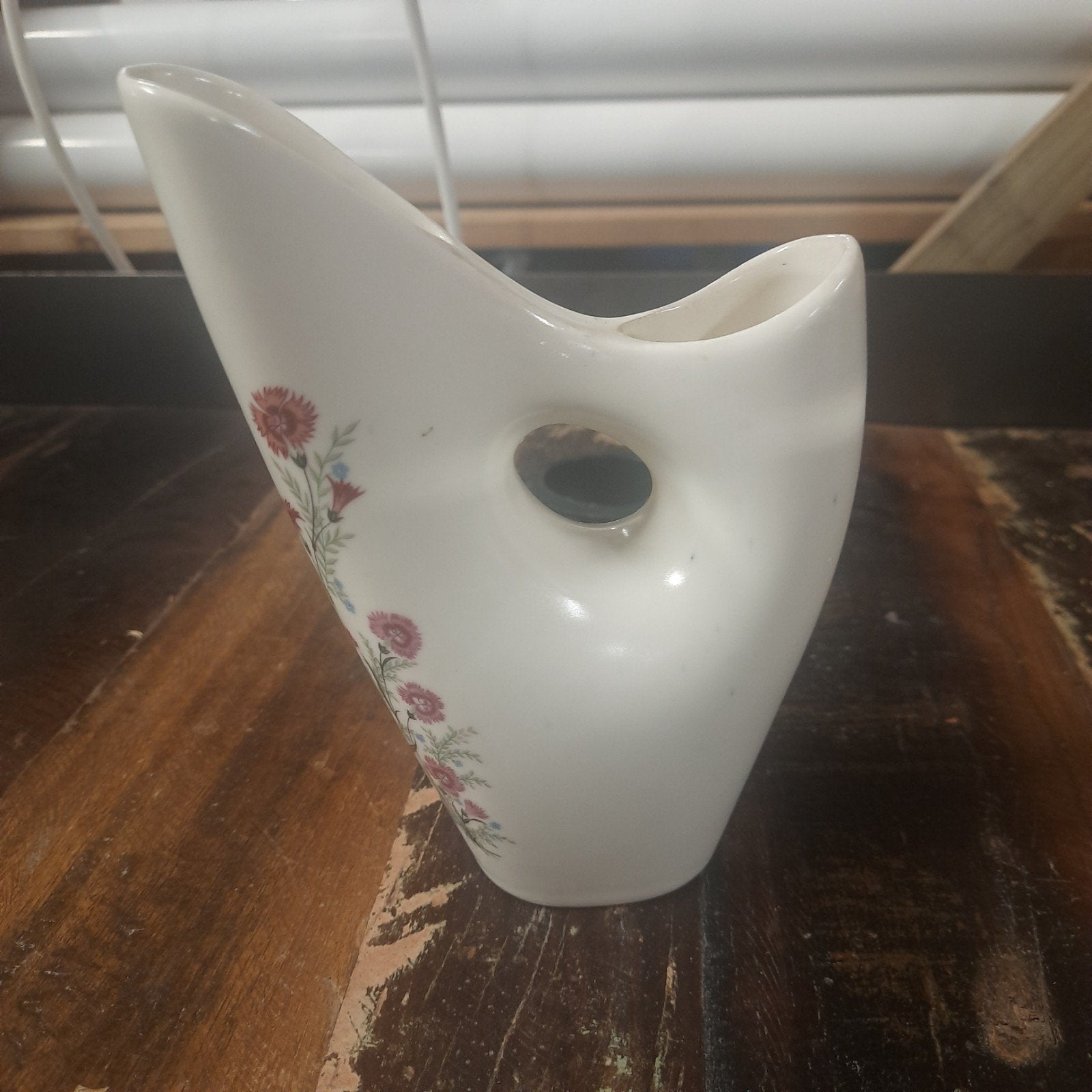 Unieke Vintage Plazuid Gouda Holland Vaas met  bloemenmotief, Ophalen of Verzenden