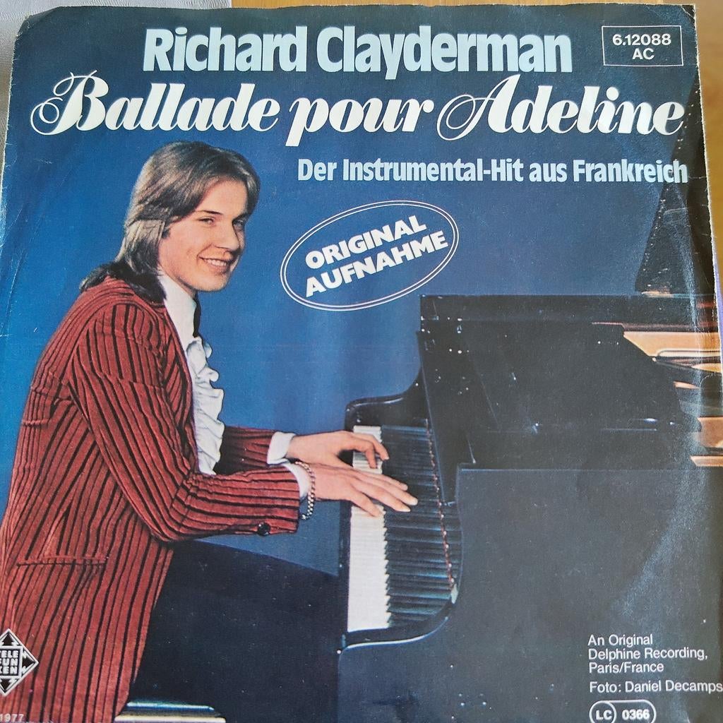 Richard Clayderman - Ballade pour Adeline (Single), Ophalen of Verzenden, 1970 - 1979, Gebruikt, 7 inch
