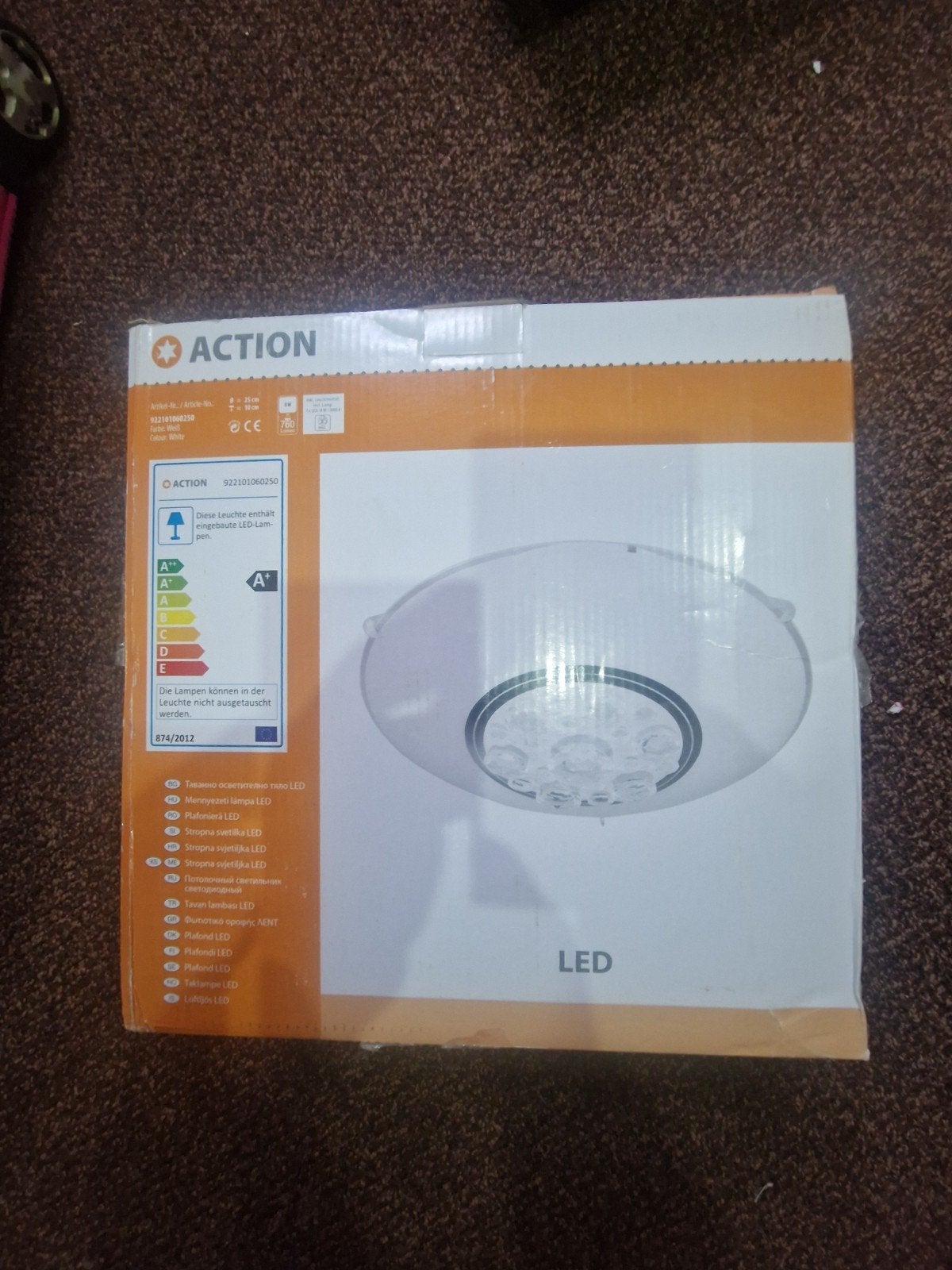 LED Plafondlamp met Kristal Effect - Nieuw in Doos, Modern, LED, Nieuw, Ophalen of Verzenden