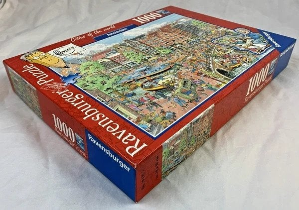 Ravensburger Fleroux Amsterdam Grachten Puzzel 1000 stukjes, Verzenden, 500 t/m 1500 stukjes, Zo goed als nieuw, Legpuzzel