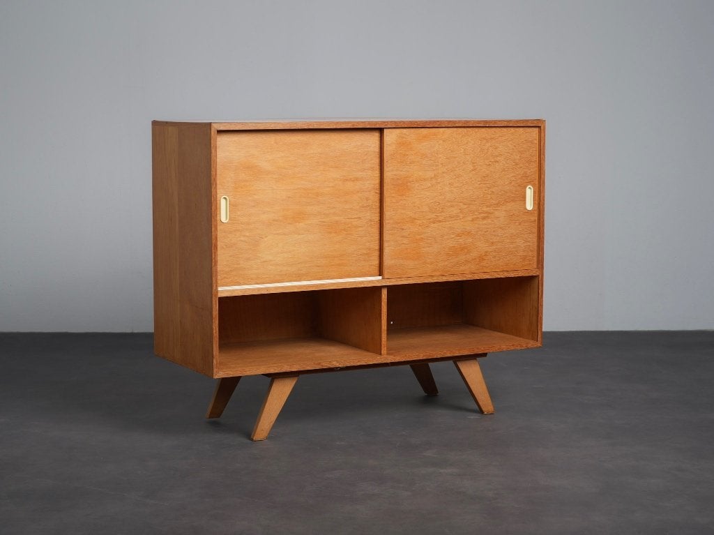 Jiří Jiroutek Dressoir met Schuifdeuren Jaren 60, Ophalen, 150 tot 200 cm, Vintage, 25 tot 50 cm