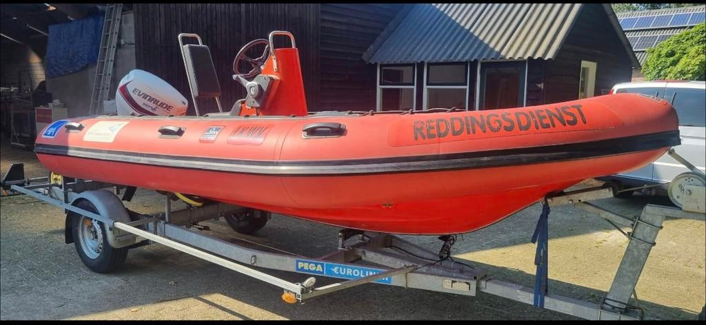 SKB RIB met 40pk Evinrude E-tec, Watersport en Boten, Rubberboten, Benzine, Minder dan 70 pk, Overige materialen, Ophalen