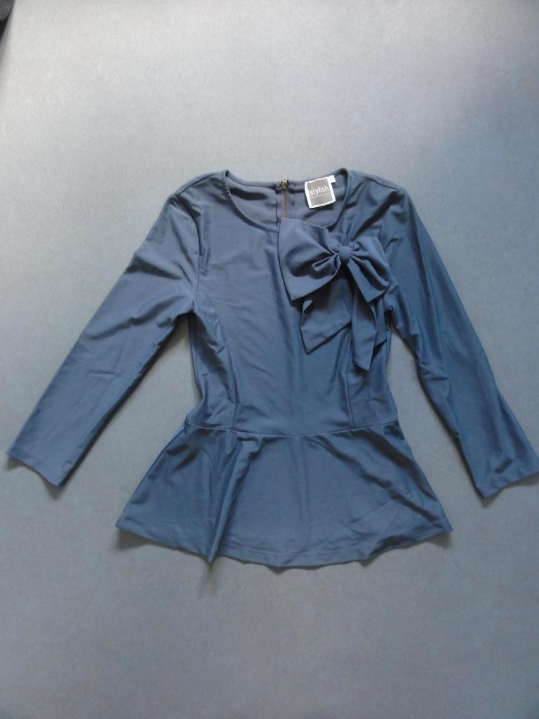 The old barn & young grijze top blouse met strik 158/164, The old barn, Meisje, Overhemd of Blouse, Ophalen of Verzenden