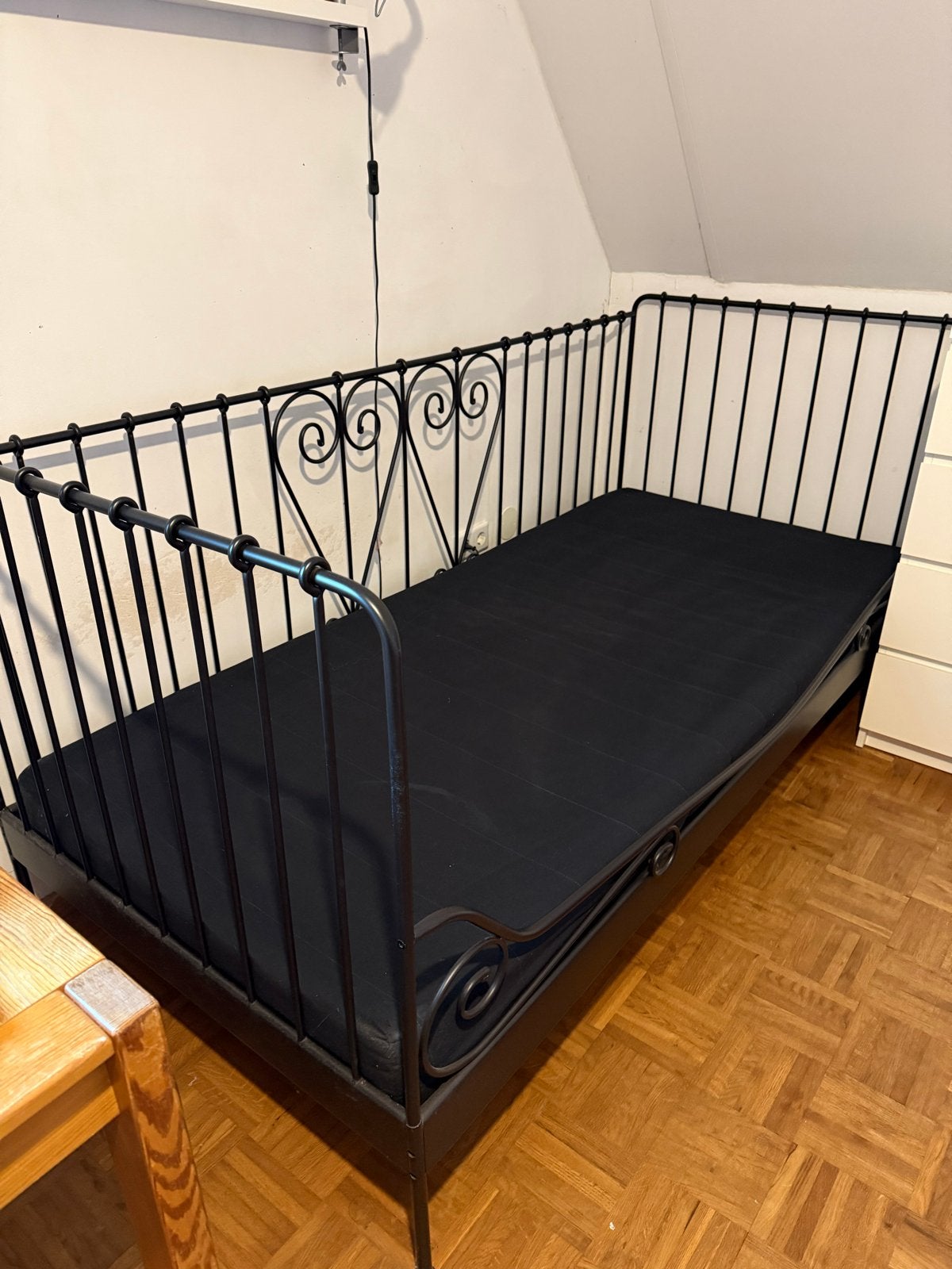 IKEA Meldal bedframe met lattenbodem - Zwart metaal, Ophalen, 90 cm, Eenpersoons, Zwart