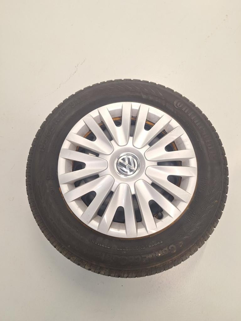 !Nieuwstaat! 15inch stalen zomerset met Vw wieldoppen, 15 inch, Nieuw, Ophalen of Verzenden, Band(en)