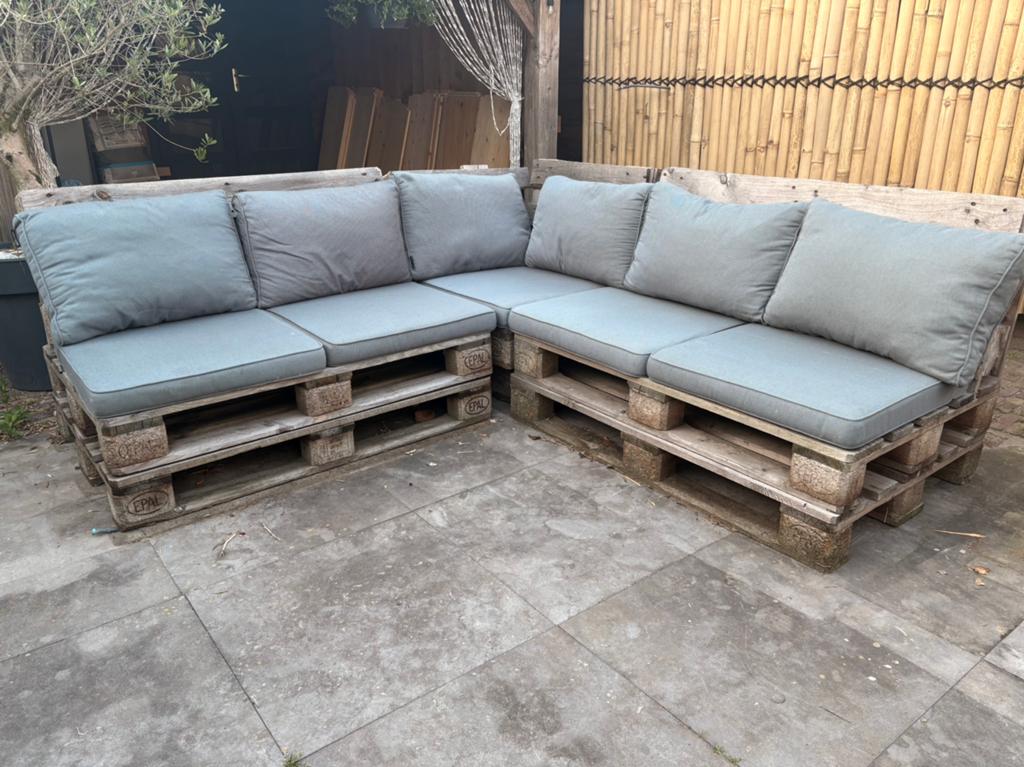 Palletbank, Ophalen, 4 zitplaatsen, Gebruikt, Loungeset
