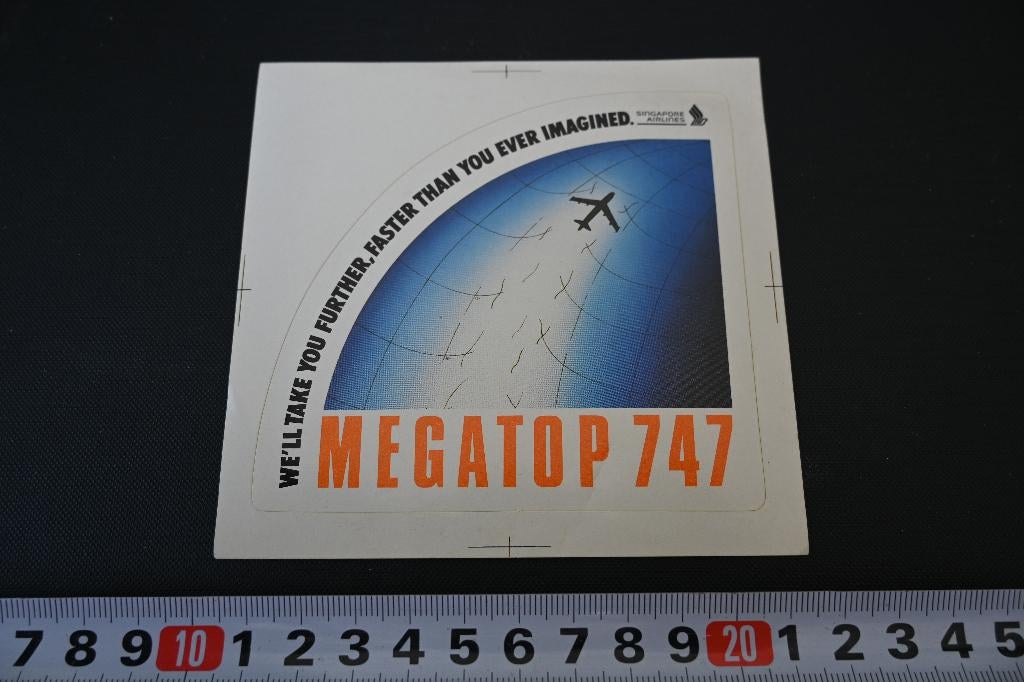 sticker SINGAPORE AIRLINES megatop 747 further faster, Ophalen, Zo goed als nieuw