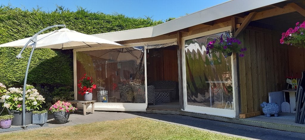 Veranda schermen hard plastic, Ophalen, Zo goed als nieuw, Veranda
