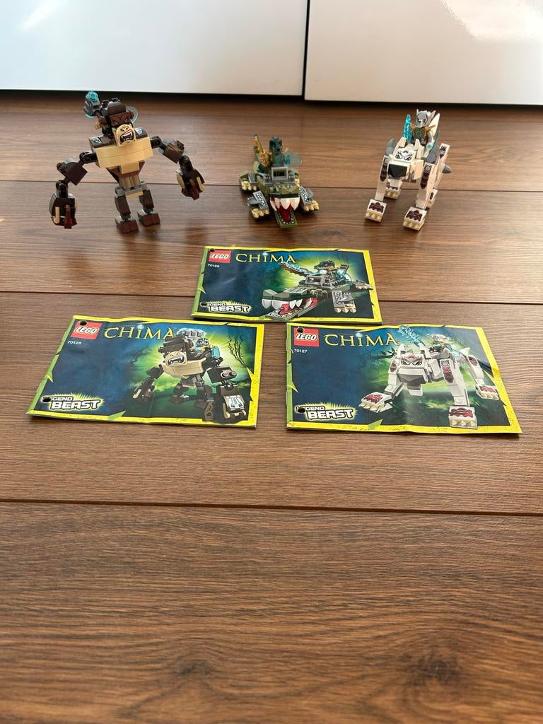 LEGO Chima Legende Beesten: Gorilla, Krokodil, Wolf (3 sets), Ophalen of Verzenden, Gebruikt, Complete set, Lego