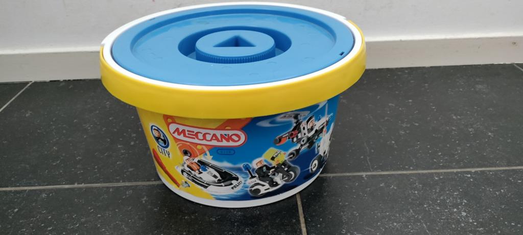 Meccano,emmer,knutselen,bouwen,speelgoed,auto,vliegtuig,kado, Ophalen of Verzenden, Zo goed als nieuw, Bouwen