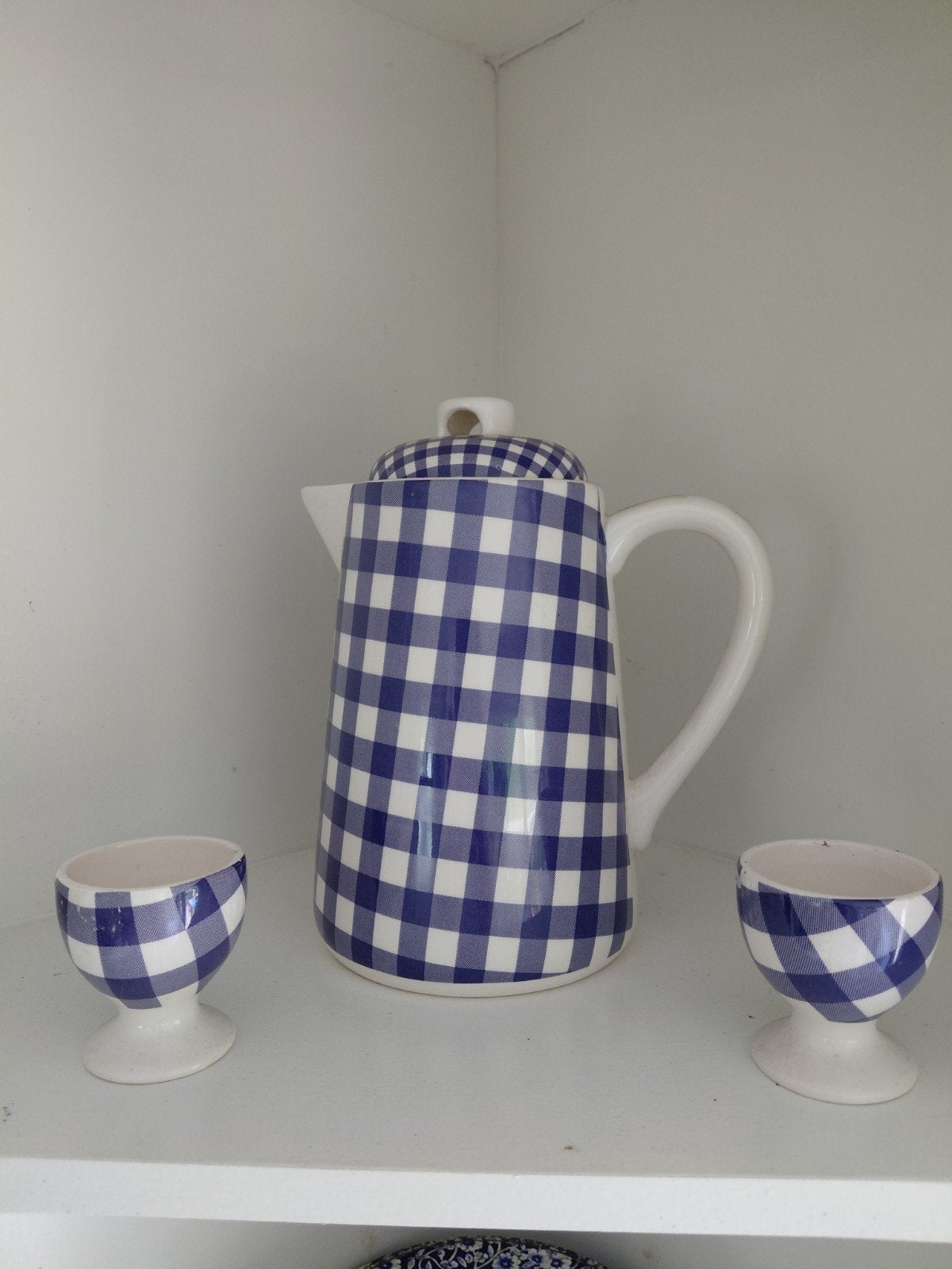Leuke koffie of water kan, Ophalen, Kan, Keramiek, Landelijk/Boerenbont