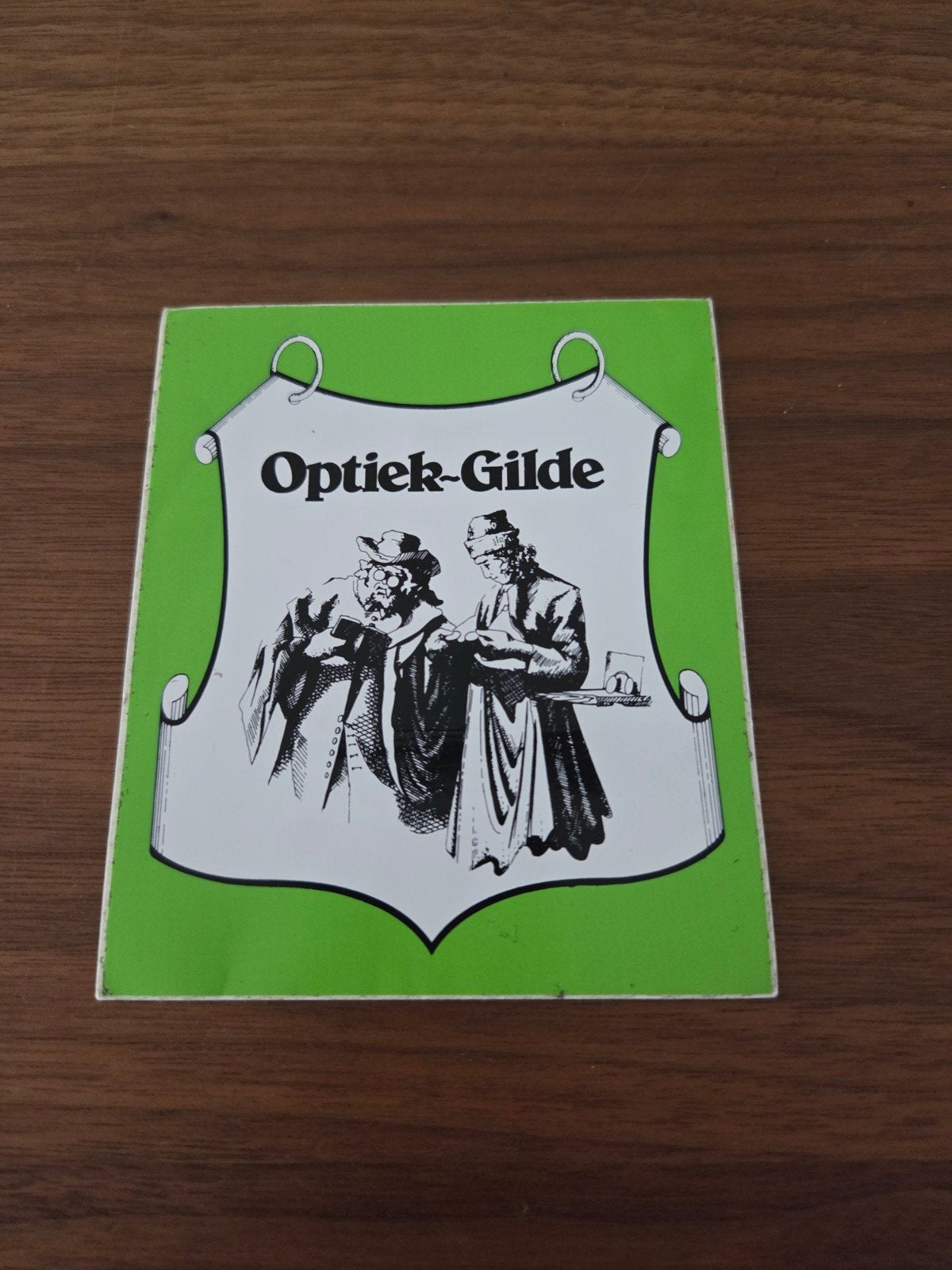 8803 Vintage Optiek-Gilde Sticker - Groen, Ophalen of Verzenden, Gebruikt, Bedrijf of Vereniging