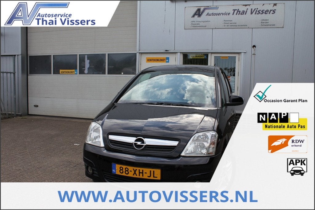 Opel Meriva 1.6-16V Airco Leder Stoelverwarming Cruise Apk, Auto's, Opel, 15 km/l, Gebruikt, 4 cilinders, Zwart