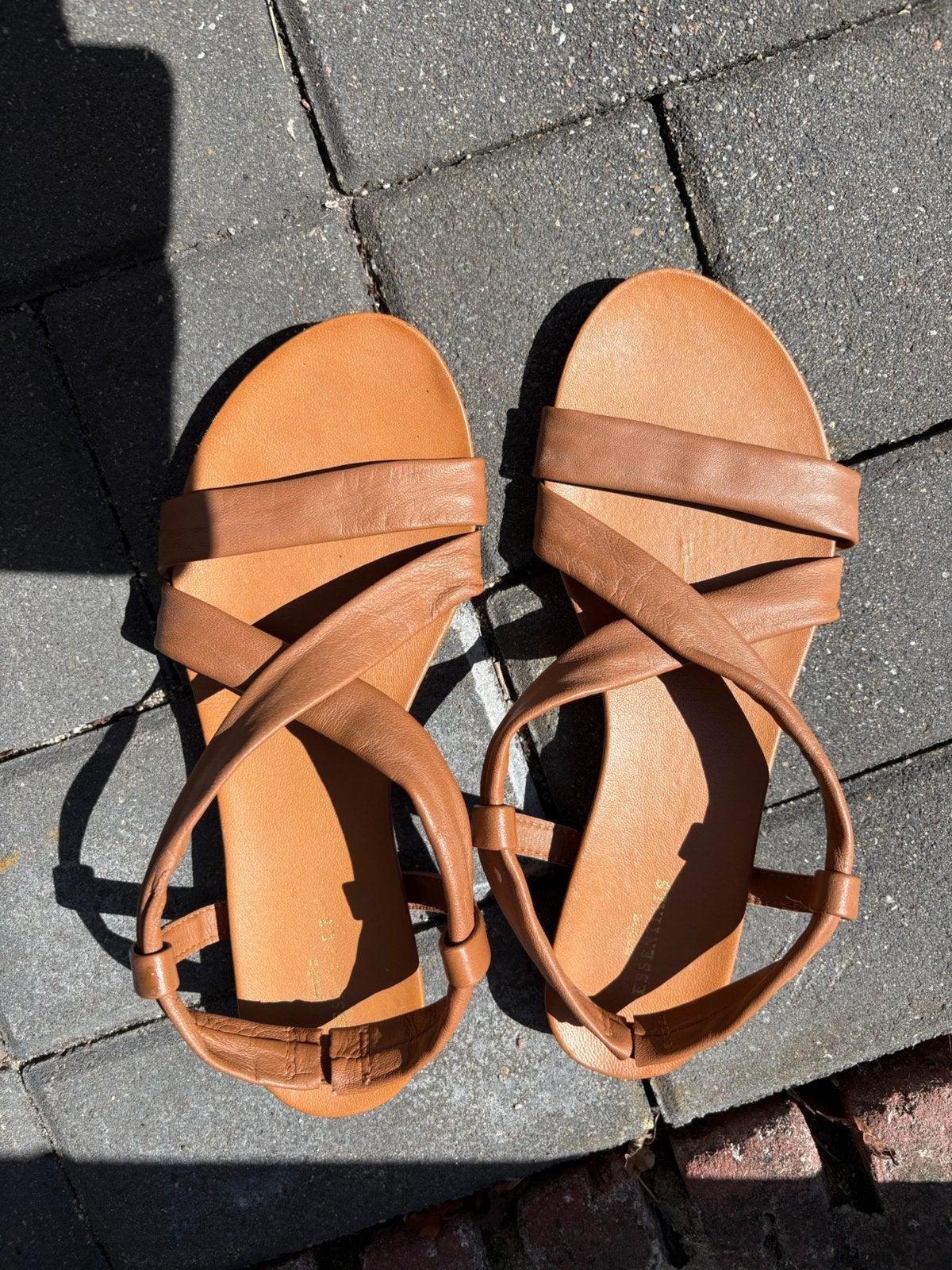 Bruine sandaaltjes maat 39, Ophalen of Verzenden, Zo goed als nieuw, Bruin, Sandalen of Muiltjes