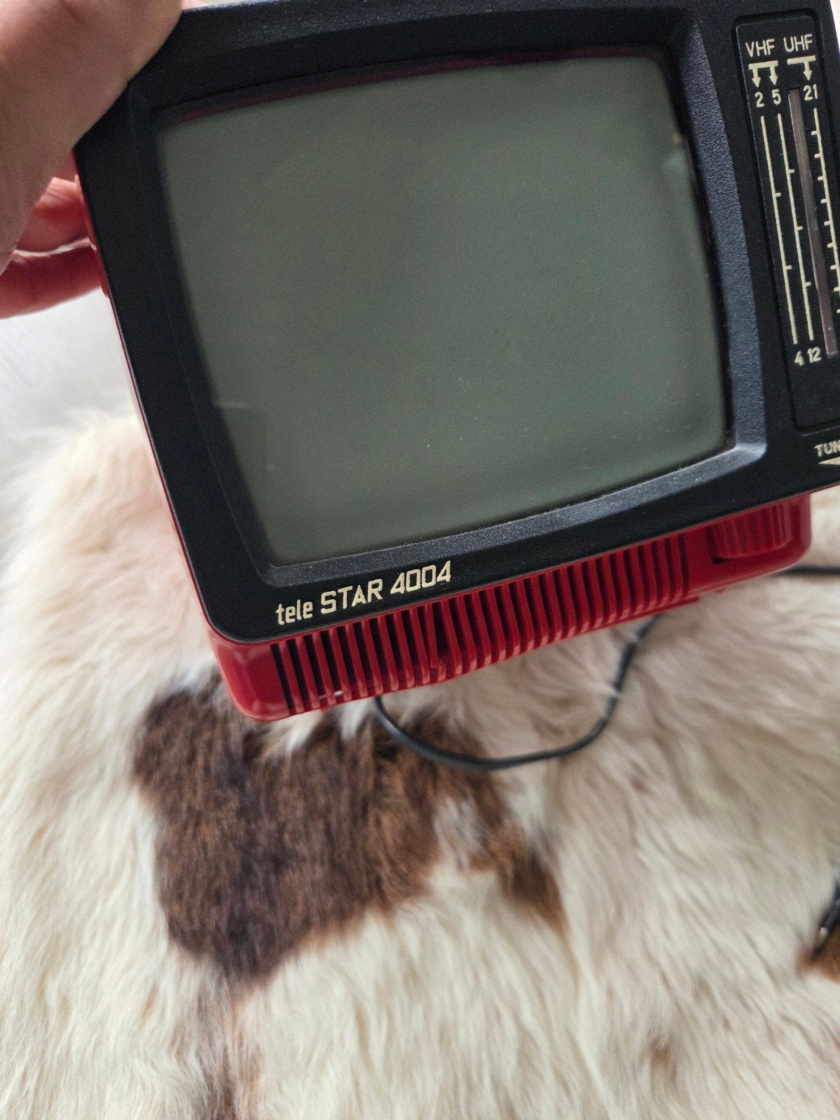 Vintage Tele Star 4004 draagbare tv - rood, Antiek en Kunst, Ophalen of Verzenden