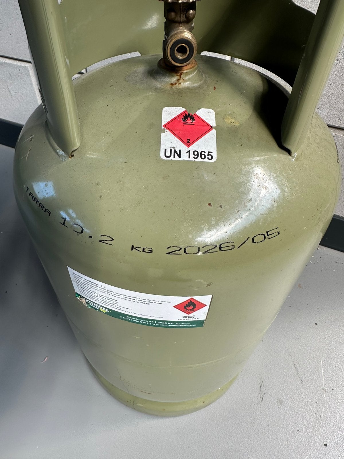 Gasfles, Ophalen, Gebruikt