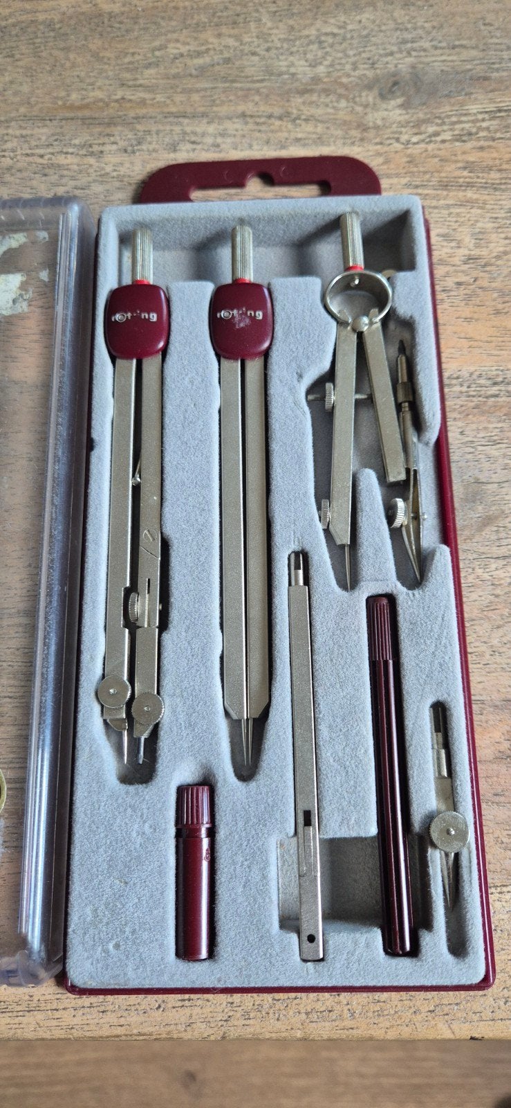 Rotring passer set vintage 7-delig, Ophalen of Verzenden, Zo goed als nieuw, Overige typen