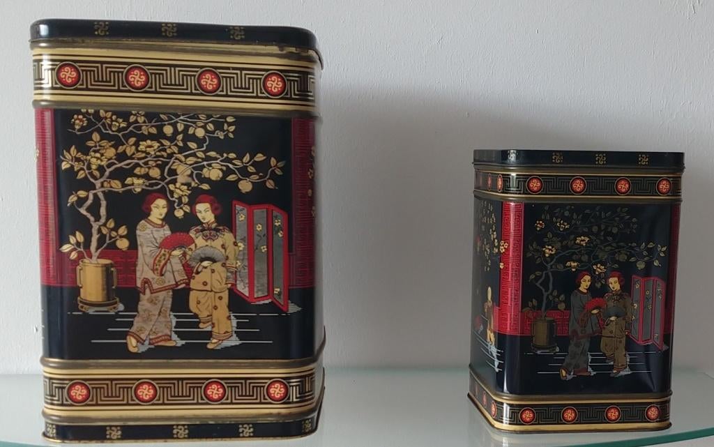 vintage theeblikken Watkins , asia , volgnr 2, Ophalen of Verzenden, Zo goed als nieuw, Meerkleurig, Theedoos