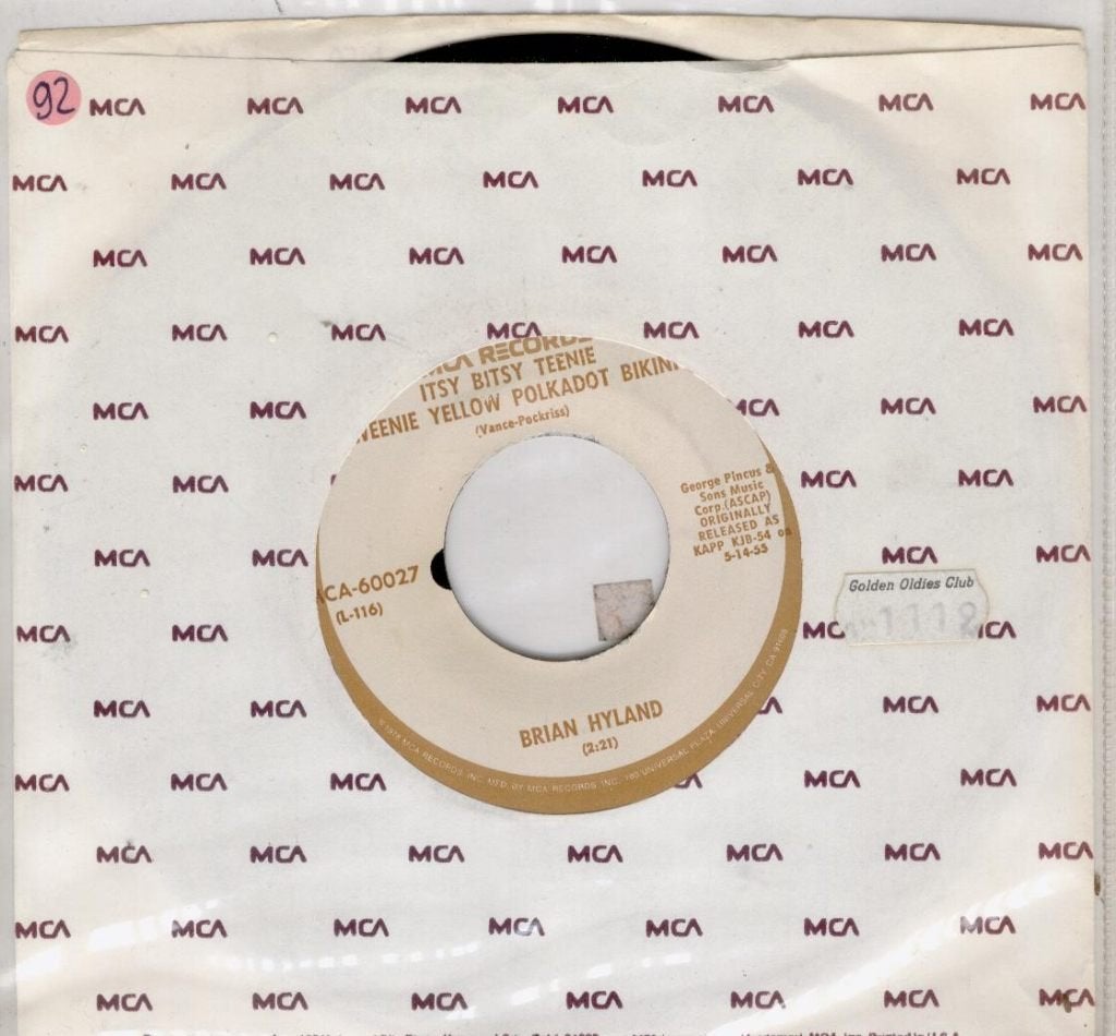 Brian hyland - itsy bitsy teenie weenie, Cd's en Dvd's, Gebruikt, 7 inch, Ophalen of Verzenden, Pop