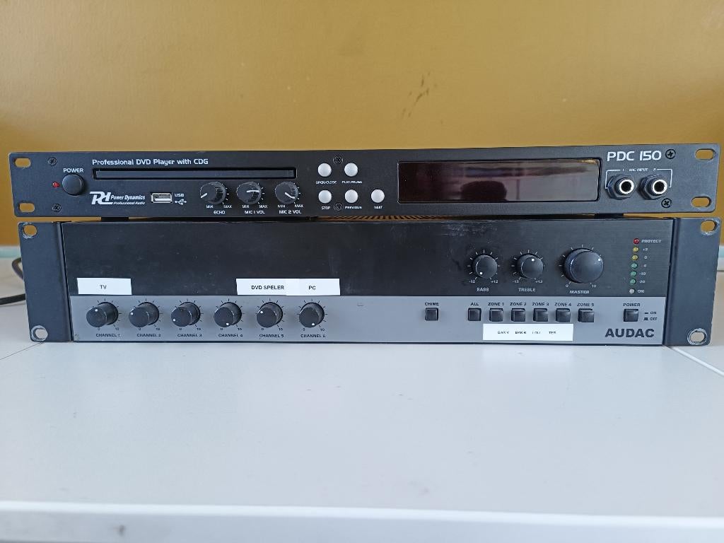 Professionele Geluidsinstallatie – AUDAC + Karaoke Speler, Audio, Tv en Foto, Karaoke-apparatuur, Ophalen of Verzenden, Gebruikt