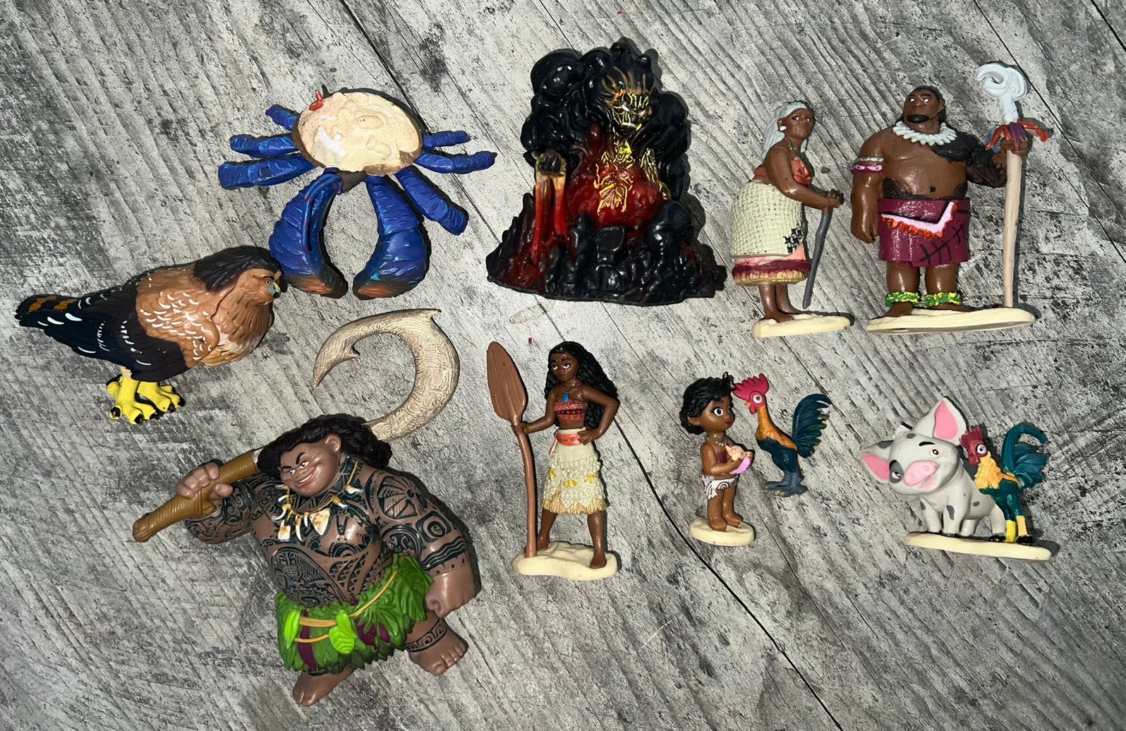 Moana Disney figuren 10-delig, Ophalen of Verzenden, Zo goed als nieuw