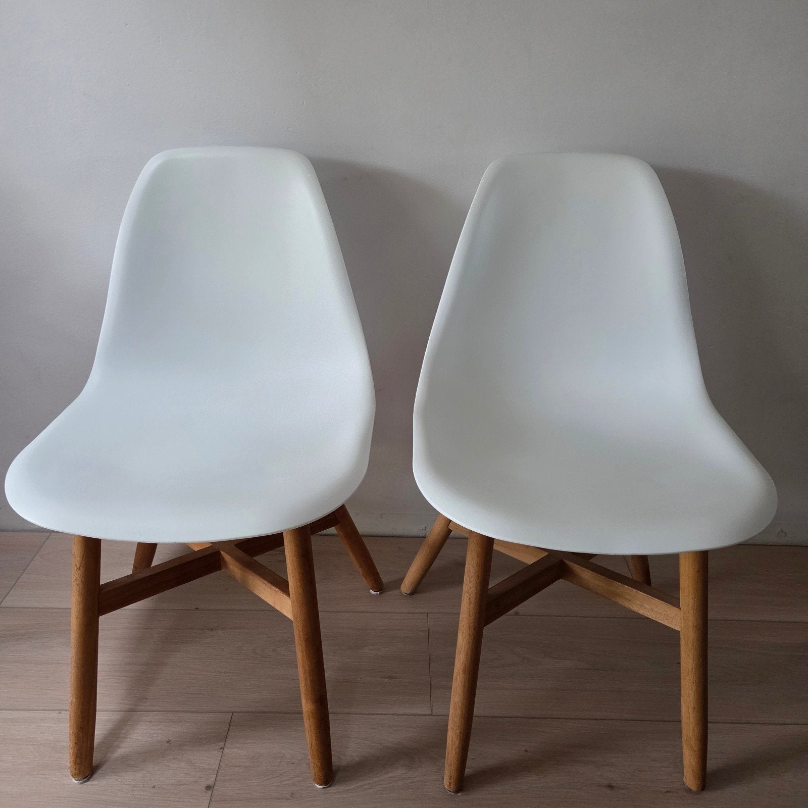 2x eetkamerstoel voor binnen/buiten, Gebruikt, Twee, Wit, Ophalen