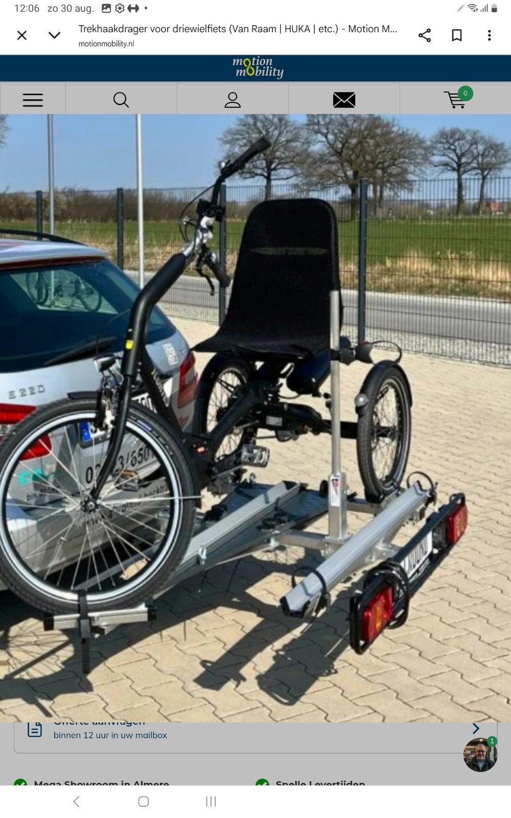 Fietsdrager voor driewieler plus fiets. Merk Allround., Ophalen, Zo goed als nieuw, 2 fietsen, Trekhaakdrager