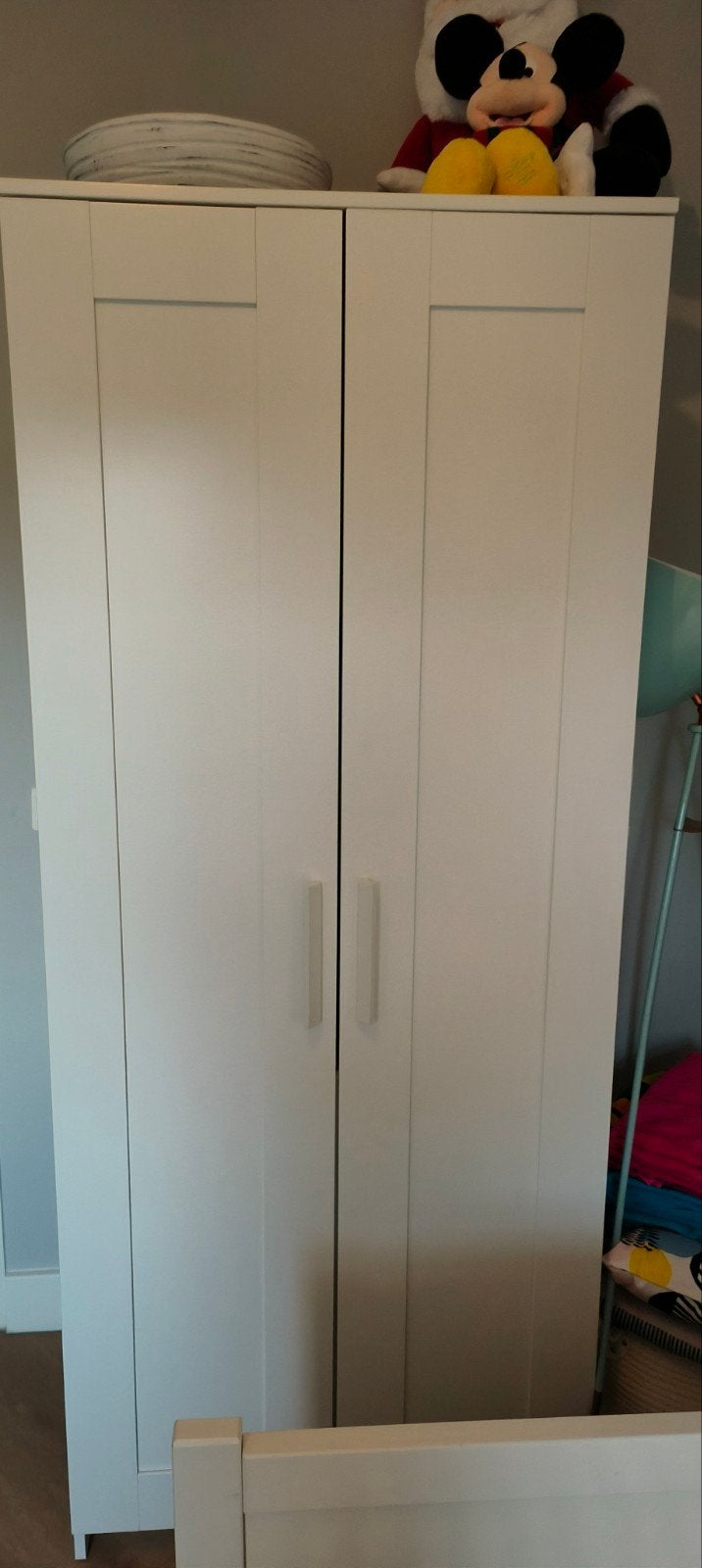 Witte kledingkast met twee deuren, Ophalen, Met deur(en), Gebruikt, 50 tot 100 cm