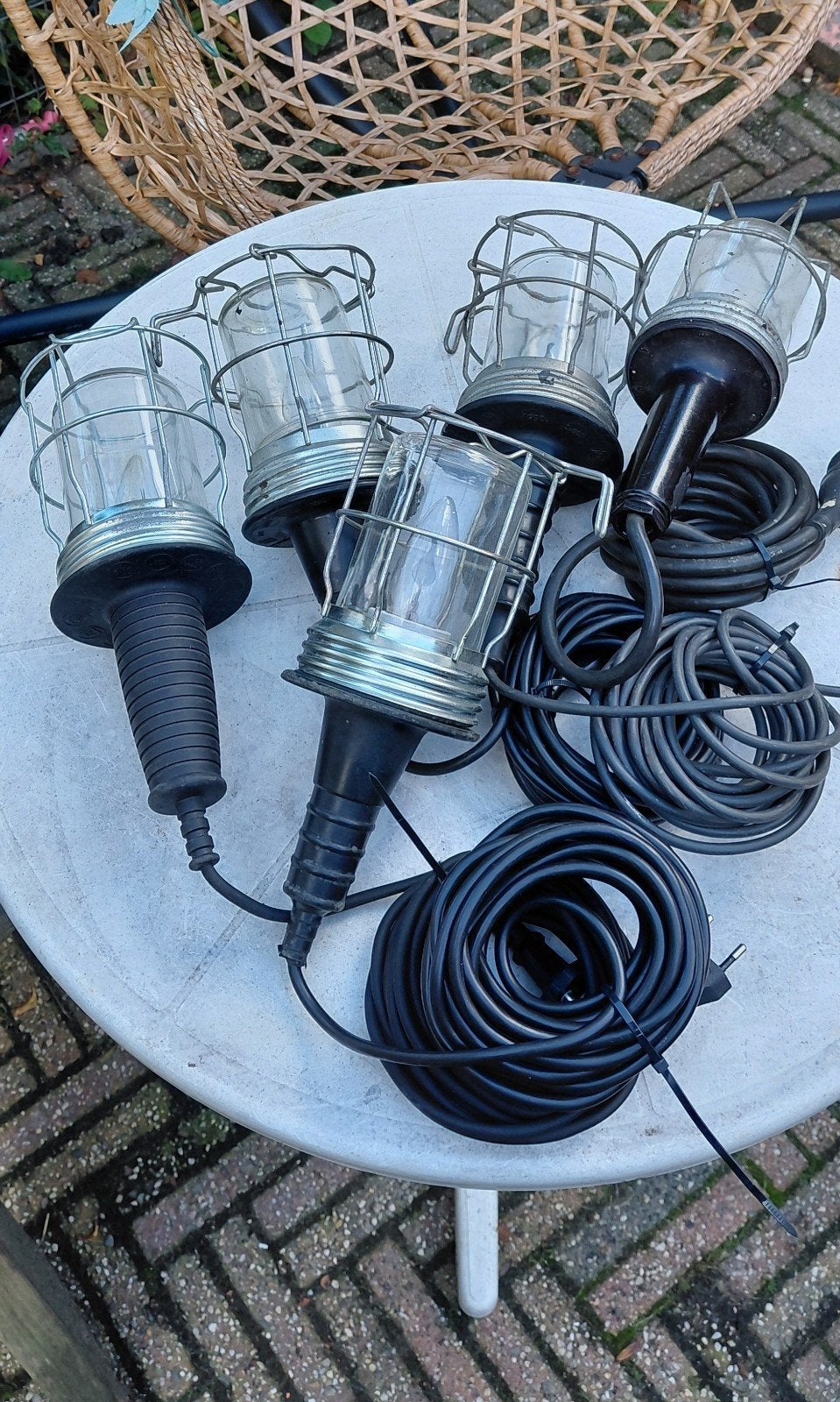 Vintage looplampen met vuurlampjes (set van 5), Antiek en Kunst, Ophalen of Verzenden