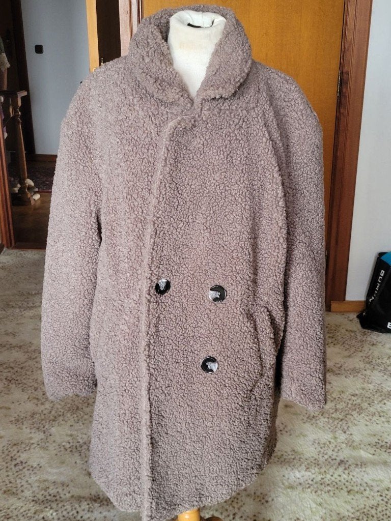 Bonprix taupe teddy jas maat 42, Kleding | Dames, Jassen | Winter, Bonprix, Bruin, Maat 42/44 (L), Ophalen of Verzenden