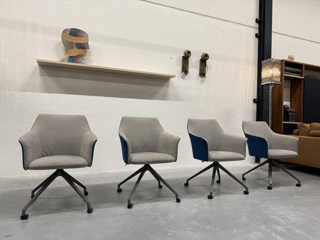 4 Nieuw Leolux Mara Twist Eetkamerstoelen Design Stoel, Leolux, Info@leolux.nl, Blauw, Nieuw
