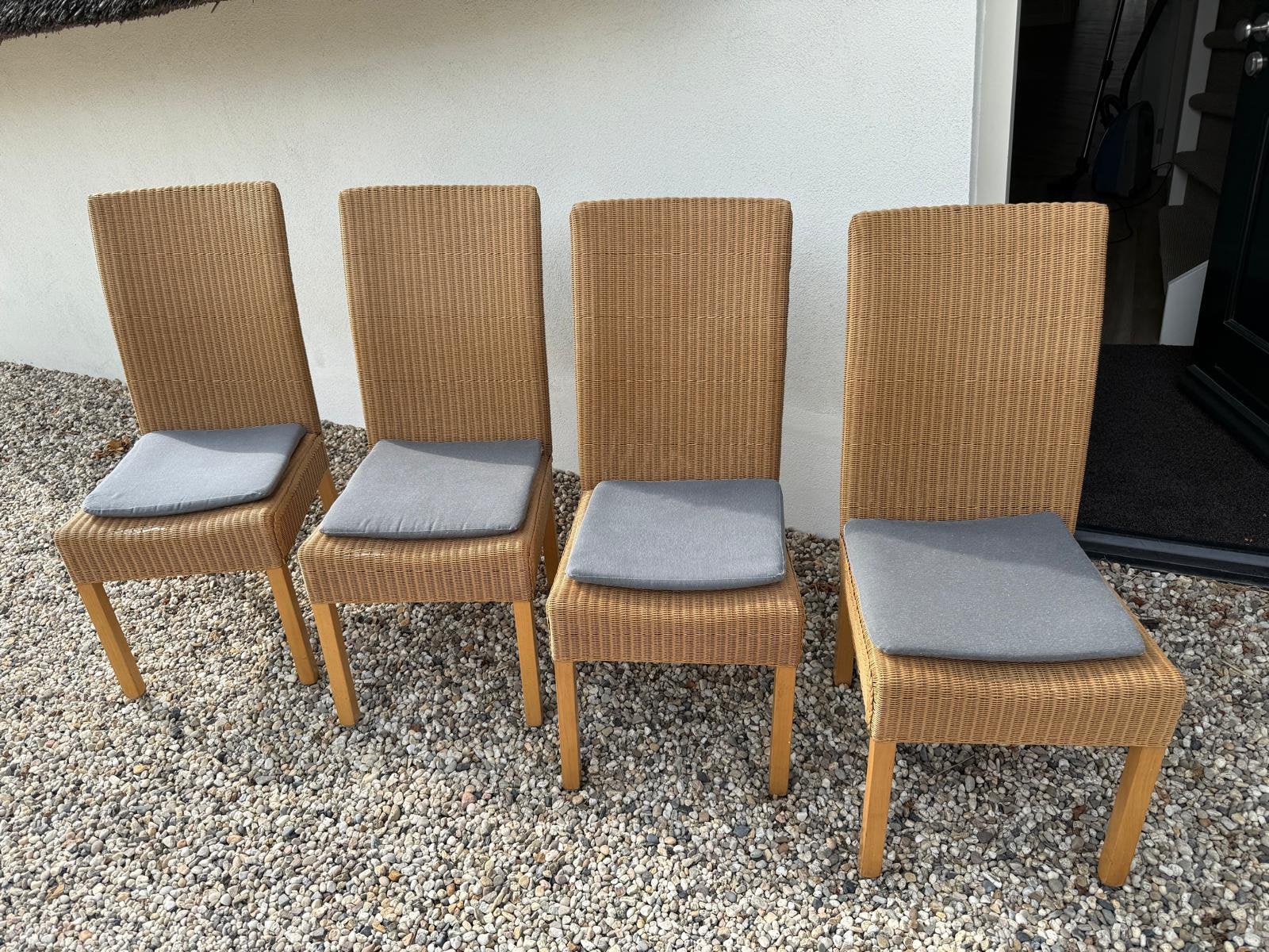 Loom stoelen 4 stuks, Huis en Inrichting, Stoelen, Ophalen, Gebruikt, Bruin, Riet of Rotan