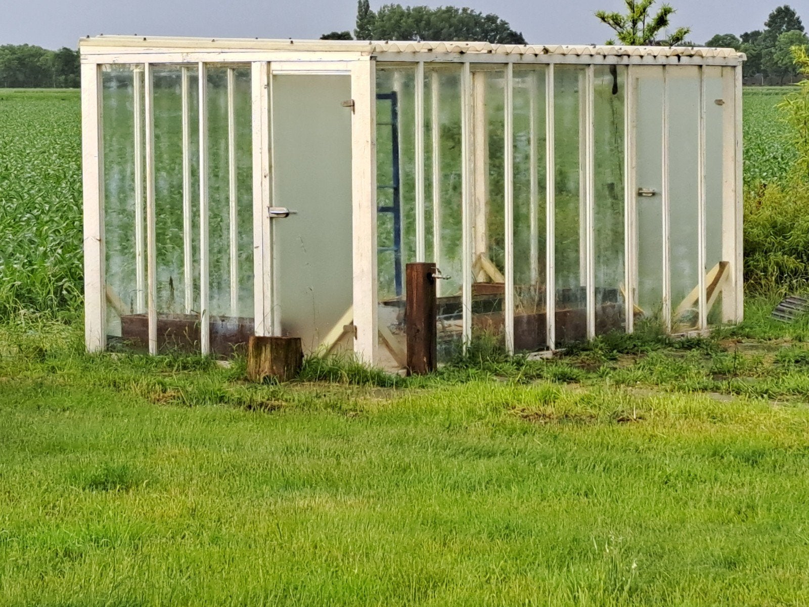 GRATIS  gebruikte kas voor tuin of moestuin, Tuin en Terras, Kassen, Ophalen of Verzenden, Glas, Gebruikt, Aluminium