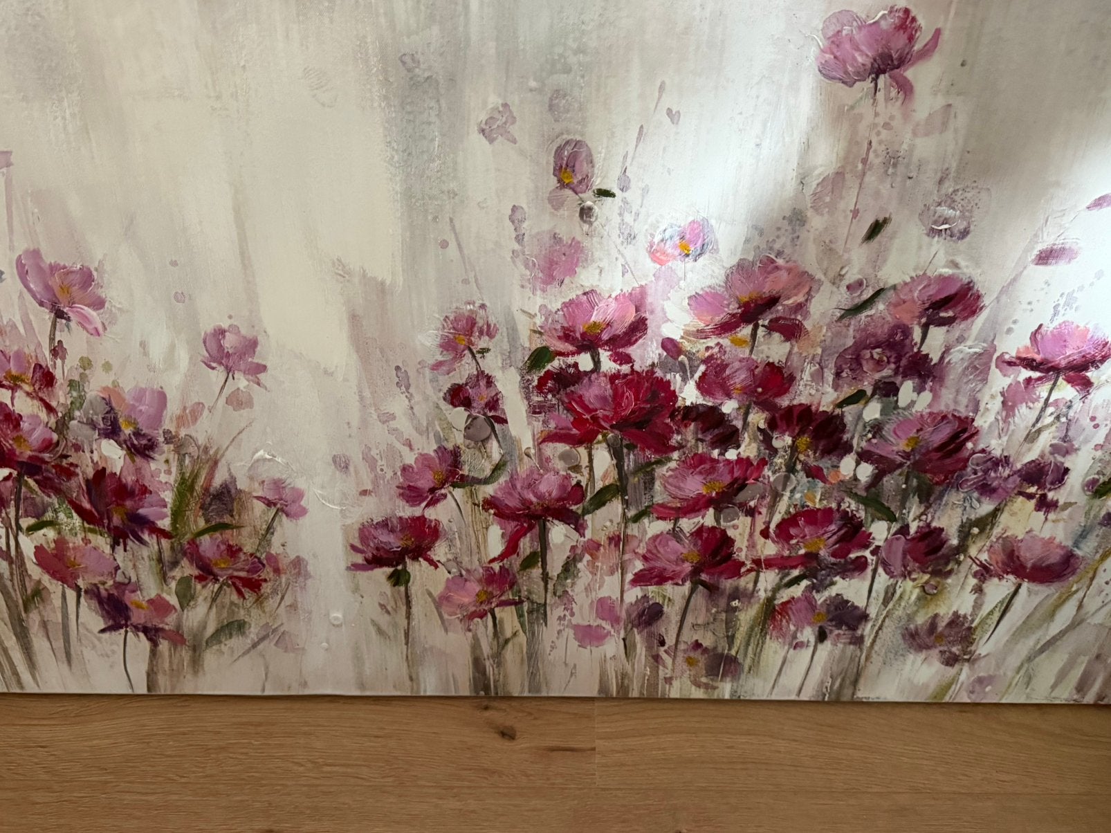 Schilderij op doek, klaprozen. 120 cm breed, en 60cm hoog., Ophalen, Zo goed als nieuw