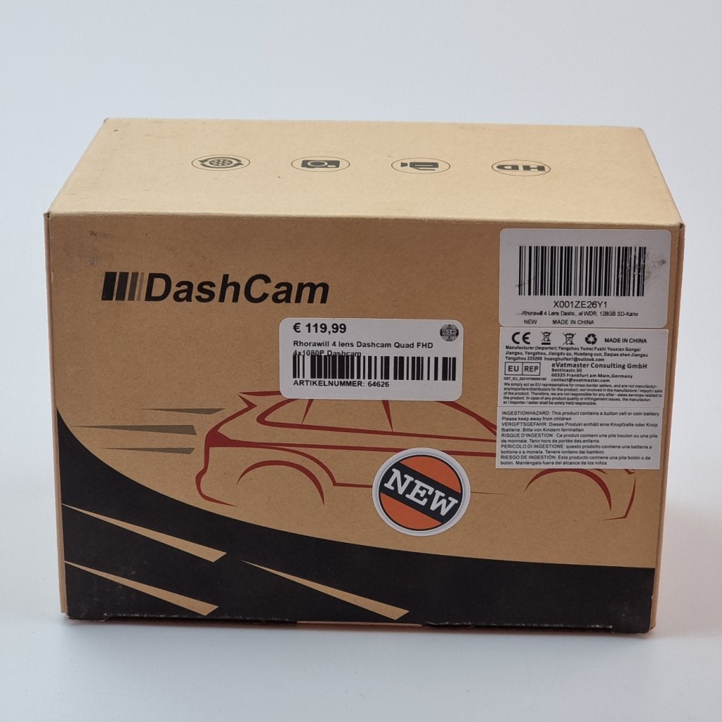 Rhorawill 4 Lens Dashcam Quad FHD 4x1080P Dashcam, Flex Ltd., Nieuw, https://flex.com/contact-us, Nobelstraat 10, 5807 GA Oostrum LB, Limburg, Nederland