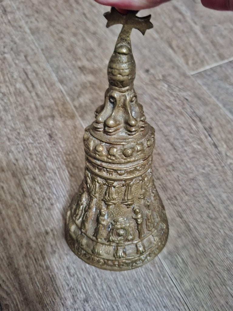 zware metalen kerk tafelbel, Ophalen, Brons