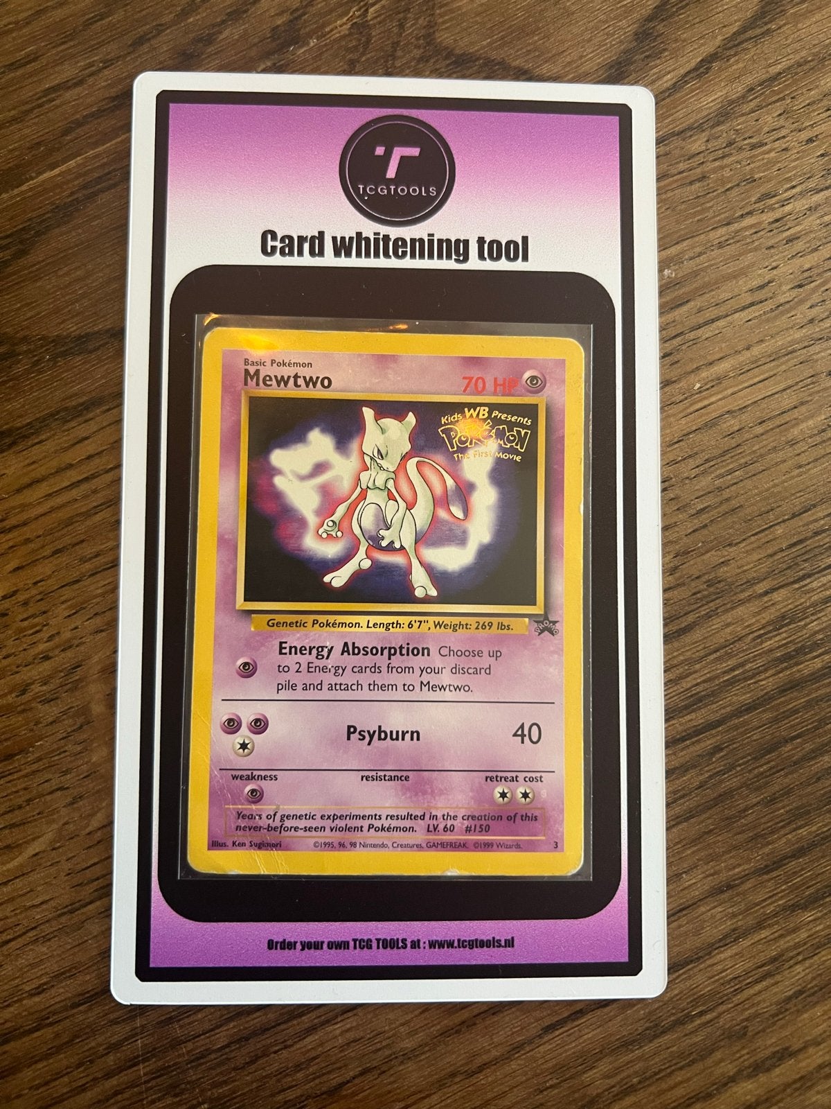 Mewtwo Promo kaart - beschadigd, Ophalen of Verzenden, Gebruikt, Losse kaart